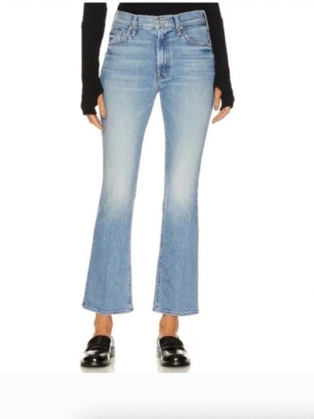 Mother Denim Insider Flood Fray Jeans - Psych - High Rise, Raw Hem - Size 26